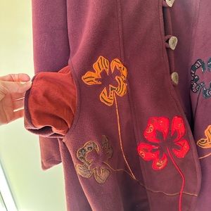 Fleece jacket. Ethically made. Witchy/Boho .  ptp 19”